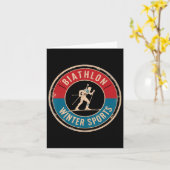 バイアスロン 冬季スポーツ スキー 銃撃 バイアス カード (黄色い花)