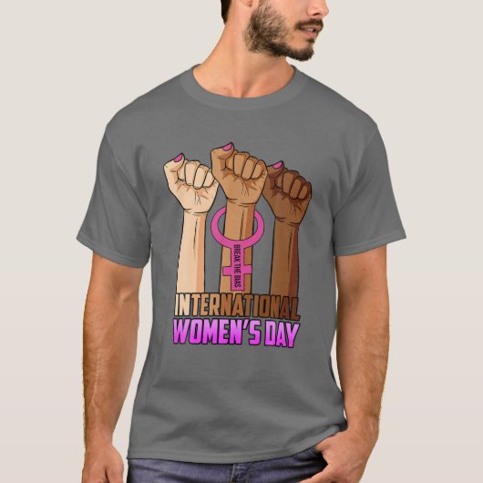 バイアス女子国際的の日を3月2日に破る Tシャツ (正面)
