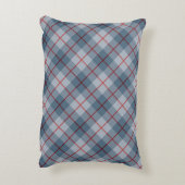 バイアス格子縞の青赤いストライプ アクセントクッション (裏面(縦))