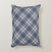 バイアス格子縞の青赤いストライプ アクセントクッション (正面(垂直))