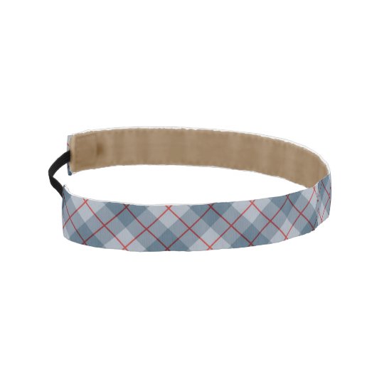 バイアス格子縞の青赤いストライプ アスレチックヘッドバンド (左)