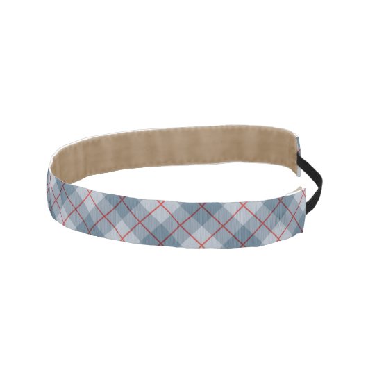 バイアス格子縞の青赤いストライプ アスレチックヘッドバンド (右)