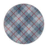 バイアス格子縞の青赤いストライプ カッティングボード (正面)