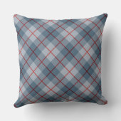 バイアス格子縞の青赤いストライプ クッション (裏面)