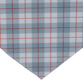 バイアス格子縞の青赤いストライプ ショートテーブルランナー (コーナー)