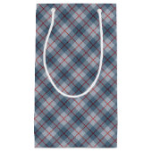 バイアス格子縞の青赤いストライプ スモールペーパーバッグ (正面)