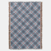 バイアス格子縞の青赤いストライプ スローブランケット (正面縦)