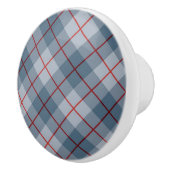 バイアス格子縞の青赤いストライプ セラミックノブ (右)