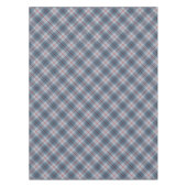 バイアス格子縞の青赤いストライプ テーブルクロス (正面)