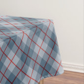 バイアス格子縞の青赤いストライプ テーブルクロス (インサイチュ)