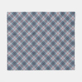 バイアス格子縞の青赤いストライプ フリースブランケット (正面(横))