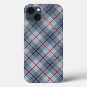 バイアス格子縞の青赤いストライプ iPhone 13ケース
