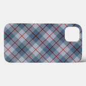 バイアス格子縞の青赤いストライプ Case-Mate iPhoneケース (裏面 (横))