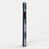 バイアス格子縞の青赤いストライプ Case-Mate iPhoneケース (裏面/右)