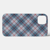 バイアス格子縞の青赤いストライプ Case-Mate iPhoneケース (裏面 (横))
