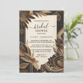 バイアフリカンブラウンナイジェリア伝統的ブライダルシャワー 招待状 (スタンド正面)