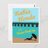 バイアホンダ州パークフロリダ鍵イラストレーション ポストカード (正面/裏面)