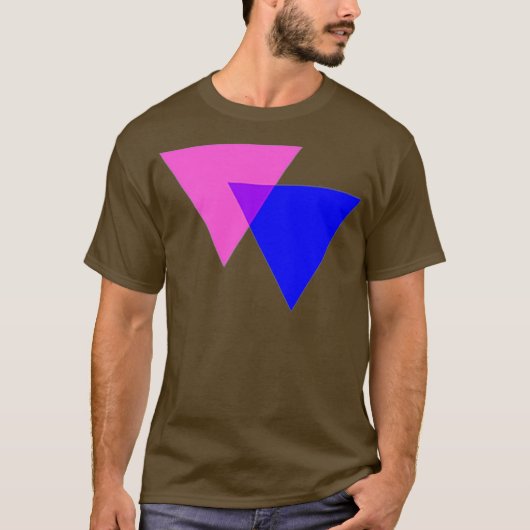 バイアングルLGBT Bi Trianglesバイセクシャルプライドフラグ Tシャツ (正面)