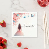 バイウッドツリーピンクガーリーさくらんぼブロッサムキンセアニェラ スタンダードカクテルナプキン (インサイチュ)