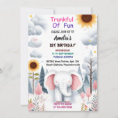 バイウッドホワイトエレファント誕生日第1誕生日 招待状 (正面)