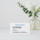 バイエリッシュ・ヴィスティンカルト 名刺 (スタンド正面)