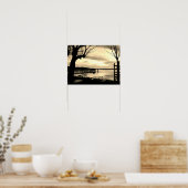 バイエルガルテンバイザレイクモノクローム ポスター (キッチン)