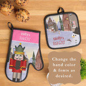 バイエルンのドイツの町のナツクラッカーパーソナライズされた 鍋つかみ&鍋敷きセット