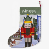 バイエルンのドイツの緑のくるみ割りパーソナライズされた器 スモールクリスマスストッキング (裏面)