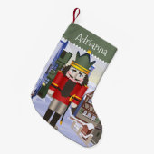 バイエルンのドイツの緑のくるみ割りパーソナライズされた器 スモールクリスマスストッキング (正面 (吊り時))