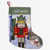 バイエルンのドイツの緑のくるみ割りパーソナライズされた器 スモールクリスマスストッキング (正面)