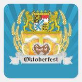 バイエルンの腕とビールオクトーバーフェストシール スクエアシール (正面)