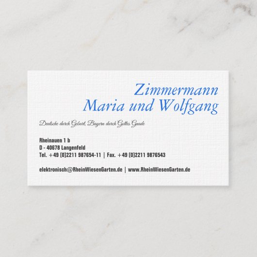 バイエルンの訪問カード 名刺 (正面)