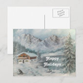 バイエルンの雪の夢を絵を描いている郵便はがきアンヘイェズ シーズンポストカード (正面/裏面)