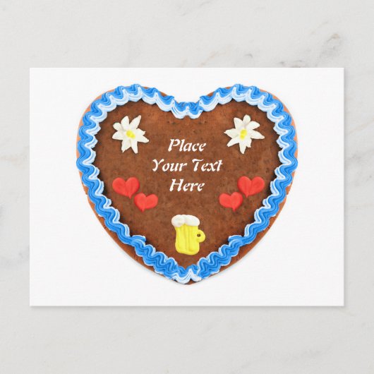 バイエルンオクトーバーフェストジンジャーパンハートケーキc ポストカード (正面)