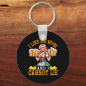 バイエルンガールビールメイドビッグマグカップと私はCa好き キーホルダー (正面)