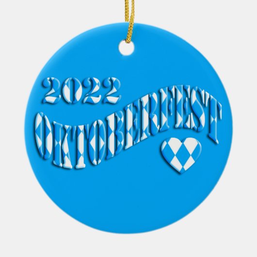 バイエルンドイツビールフェスティバルロゴオクトーバーフェスト2022 セラミックオーナメント (正面)