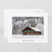 バイエルン伝統的州の白い葉書の木造住宅 ポストカード (正面/裏面)