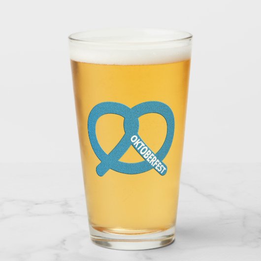 バイエルン国旗の色プレッツェルブレゼルオクトーバーフェスト タンブラーグラス (ドリンク正面)