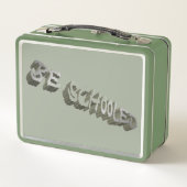 バイエルン学歴のある灰色の白 メタルランチボックス (裏面)