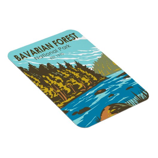 バイエルン森林国立公園ドイツヴィンテージ マグネット (右側)