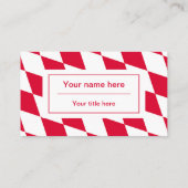 バイエルン赤と白ダイヤモンド国旗のパターン 名刺 (裏面)