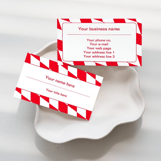 バイエルン赤と白ダイヤモンド国旗のパターン 名刺