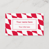 バイエルン赤と白ダイヤモンド国旗のパターン 名刺 (裏面)