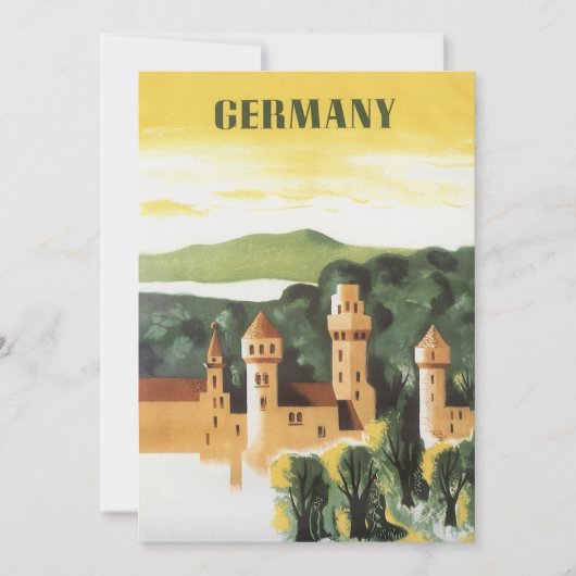 バイエルン，ドイツ，ドイツの城ヴィンテージ旅行アート (正面)