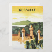 バイエルン，ドイツ，ドイツの城ヴィンテージ旅行アート (正面/裏面)