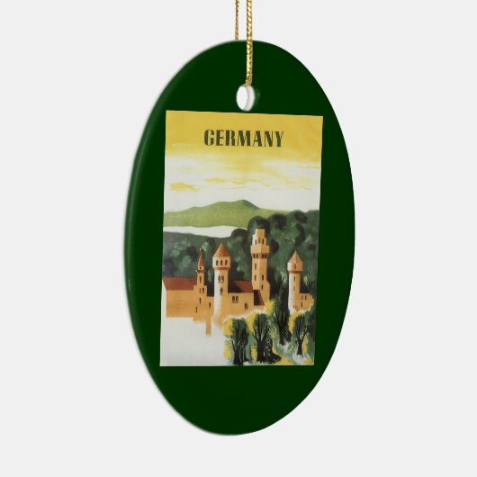 バイエルン,ドイツ,ドイツの城ヴィンテージ旅行アート セラミックオーナメント (右)