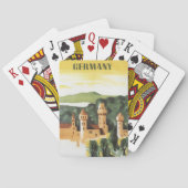 バイエルン，ドイツ，ドイツの城ヴィンテージ旅行アート トランプ (裏面)