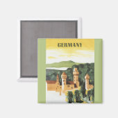 バイエルン,ドイツ,ドイツの城ヴィンテージ旅行アート マグネット (正面/裏面)
