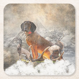 バイエルン・マウンテン・ハウンド・アート スクエアペーパーコースター