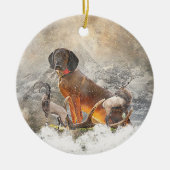 バイエルン・マウンテン・ハウンド・アート セラミックオーナメント (正面)